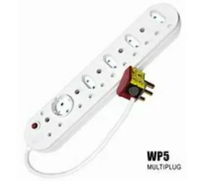 Picture of MICROWORLD 10 WAY + HIGH SURGE MULTIPLUG 10  Socket Extension Boards (White, 1 m)